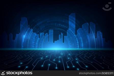 abstract cyber city technology innovation concept