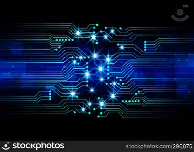 Abstract cyber hi speed digital technology, cyber security concept background, vector illustration.