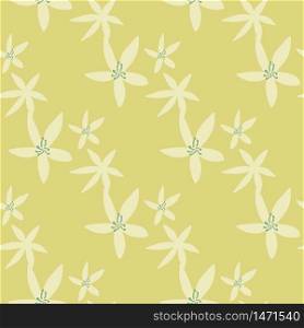 Abstract daffodils flowers seamless pattern in sketch style. Simple narcissus wallpaper.Design for fabric, textile print, wrapping paper, cover. Fashion vector illustration. Abstract daffodils flowers seamless pattern in sketch style. Simple narcissus wallpaper