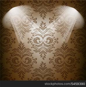 Abstract damask pattern in brown color