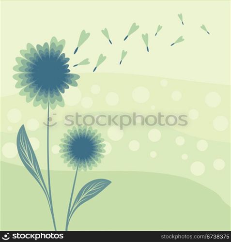 Abstract dandelion scene. | Vector illustration.