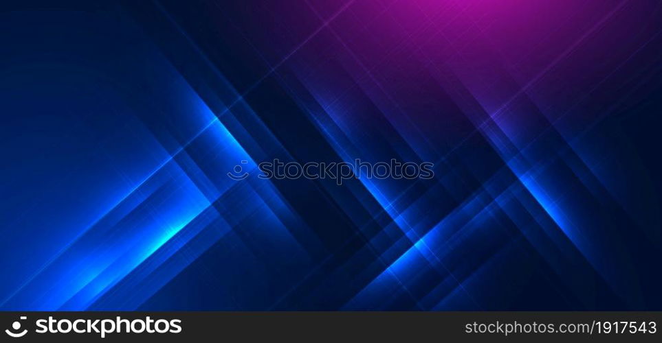 Abstract dark blue and pink gradient futuristic background with diagonal stripe lines and light effect. Vector illustration