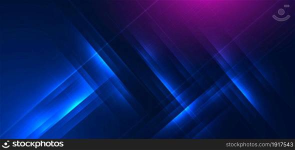 Abstract dark blue and pink gradient futuristic background with diagonal stripe lines and light effect. Vector illustration