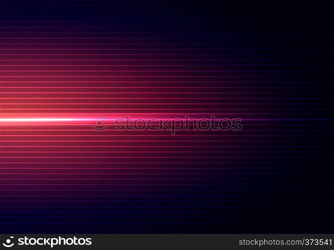 Abstract dark blue background with horizontal red light and lines pattern shadow wallpaper. Vector illustration