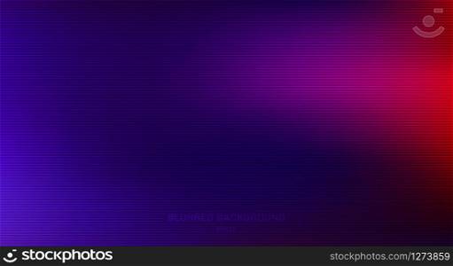 Abstract dark blue blurred background red lighting with horizontal lines surface. Vector illustration