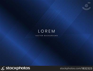 Abstract dark blue diagonal lines overlay layer background. You can use for ad, poster, template, business presentation. Vector illustration