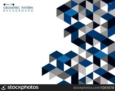 Abstract dark blue geometric background with polygonal triangles, vector eps10