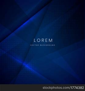 Abstract dark blue geometric overlapping background with red light and space for your text. technology concept. Vector illustration