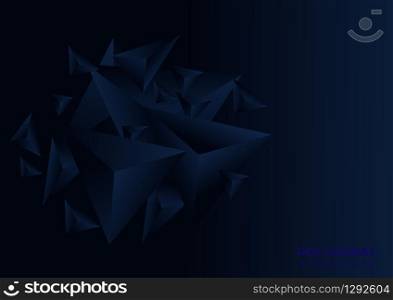 Abstract dark blue geometric polygonal background. You can use for template brochure design. poster, banner web, flyer. Vector illustration