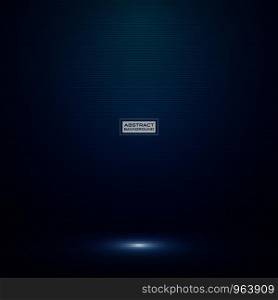 Abstract dark blue gradient color of technology studio mockup background. Decorating for ad, poster product, show, artwork, high technology style. illustration vector eps10