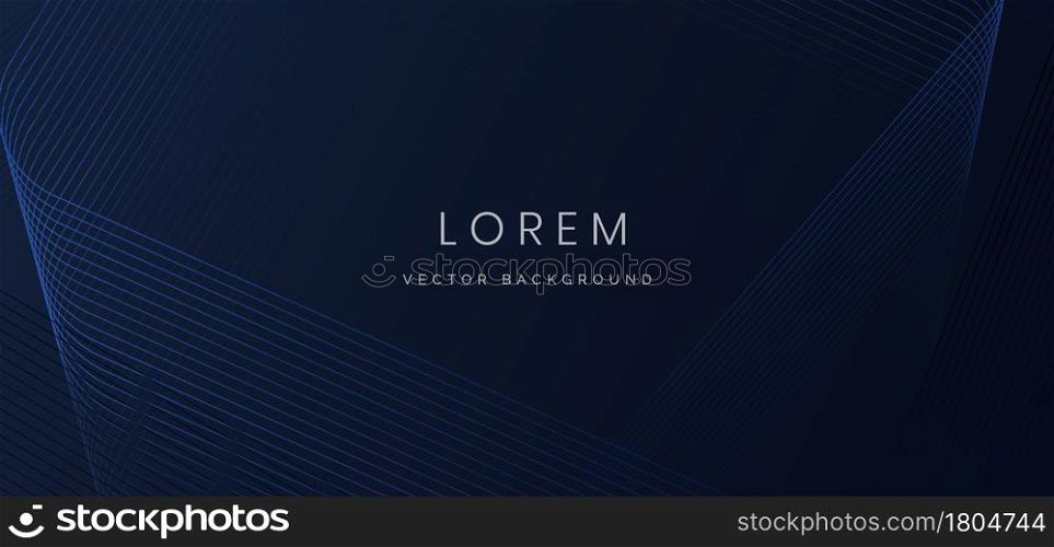Abstract dark blue lines background. Technology desdign. Vector illustration