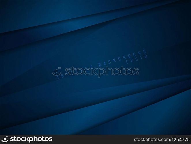Abstract dark blue paper background triangles shape overlapping layer with space for your text. Vector illustration