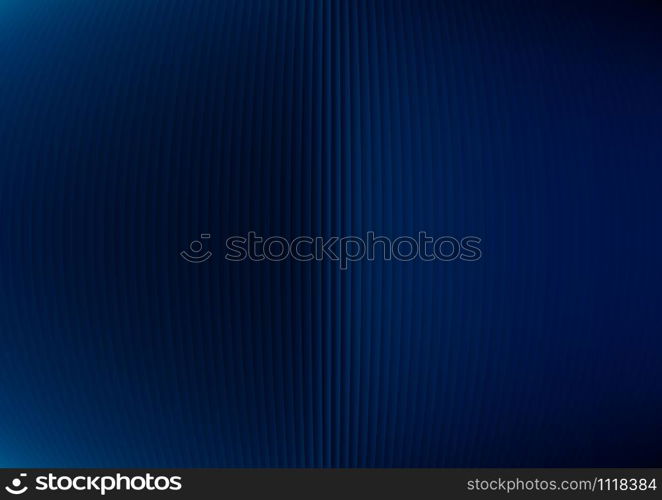 Abstract dark blue striped vertical lines curve out background and texture. Luxury style wallpaper. Vector illustration