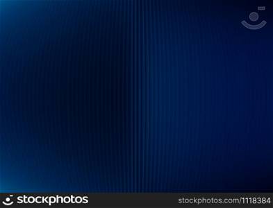 Abstract dark blue striped vertical lines curve out background and texture. Luxury style wallpaper. Vector illustration