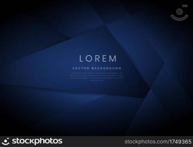 Abstract dark blue triangle overlapping layer background. Modern style. Science and technology. You can use for ad, poster, template, business presentation. Vector illustration