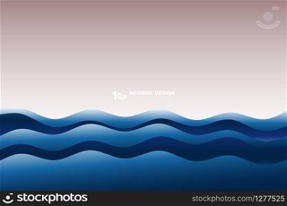 Abstract dark blue wavy sea pattern artwork background. Decorate for ad, poster, artwork, template design. illustration vector eps10