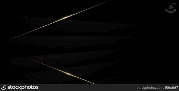 Abstract dark design geometric background decor golden lines with copy space for text. Luxury style. Vector illustration.