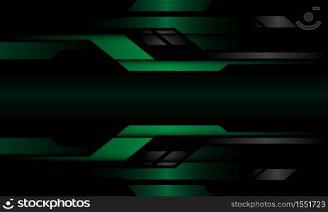 Abstract dark green grey metallic geometric cyber circuit design modern futuristic technology background vector illustration.