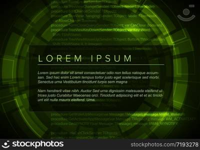 Abstract dark green technical background flyer template with place for your text. Abstract dark green technical background with place for your text