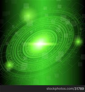 Abstract dark green technology background, stock vector
