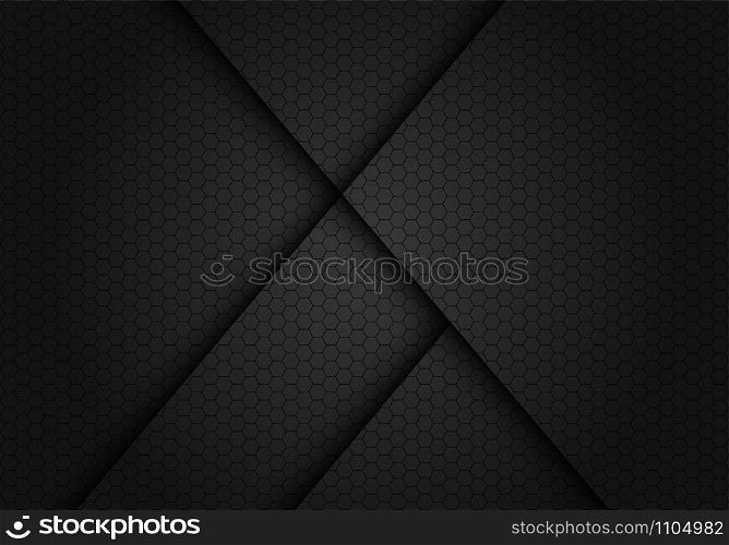 Abstract dark grey line shadow on hexagon mesh design modern futuristic background vector illustration.
