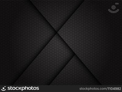 Abstract dark grey line shadow on hexagon mesh design modern futuristic background vector illustration.