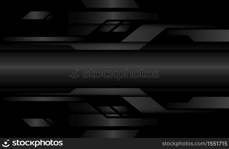 Abstract dark grey metallic geometric cyber circuit design modern futuristic technology background vector illustration.