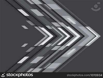 Abstract dark grey tone arrow geometric direction design modern futuristic technology background vector illustration.
