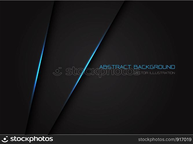 Abstract dark grey with blue light line on blank space for text design modern luxury futuristic background vector illustration.