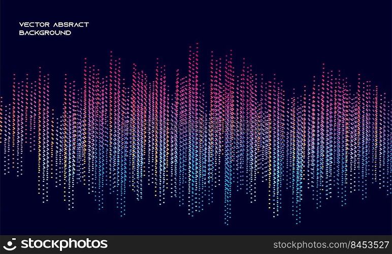 Abstract dark purple background and blue dot movement vertical. Abstract dark purple background and blue dot movement