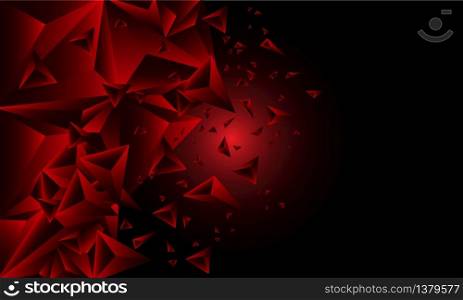 Abstract dark red glossy triangle polygon geometric on dark blank space design modern futuristic background vector illustration.