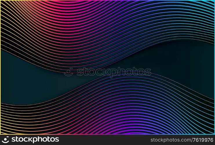 Abstract dark vector background, color spectrum smooth shadow 3d wave for design brochure, website, flyer.. Abstract dark vector background, flow shadow wave for design brochure, website, flyer.