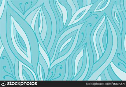 Abstract decorative blue floral design. Vector illustration.