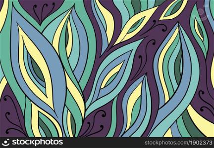 Abstract decorative floral design for coloring book monochrome. Vector illustration.