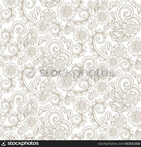 Abstract decorative flowers background pattern. Vector illustration.