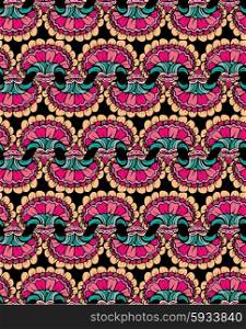 Abstract decorative seamless pattern with hand drawn floral elements