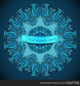 Abstract decorative vector floral border from your text