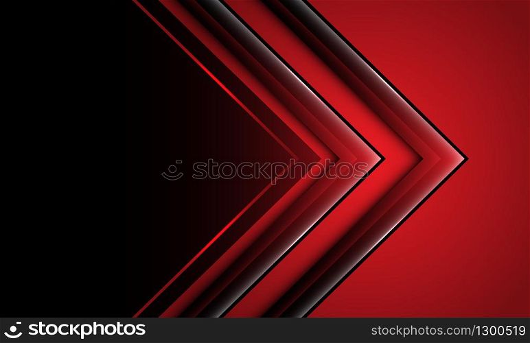 Abstract deep red arrow direction with black blank space design modern futuristic technology background vector illustration.