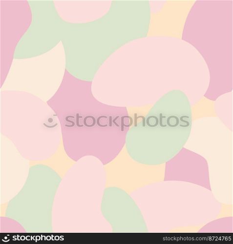Abstract delicate camouflage seamless pattern. a pattern with shapes, spots, and ovals in beige and pink tones. Vector illustration. Design of packaging, fabrics, textiles, wallpaper, clothing design.. Abstract delicate camouflage seamless pattern