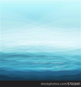 Abstract Design Creativity Background of Blue Sea Waves, Vector Illustration EPS10