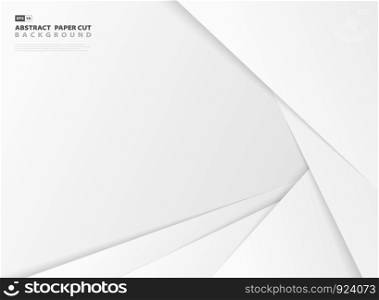 Abstract design gradient gray and white color paper cut pattern template background. You can use for cover design template, artwork, ad, poster. vector eps10