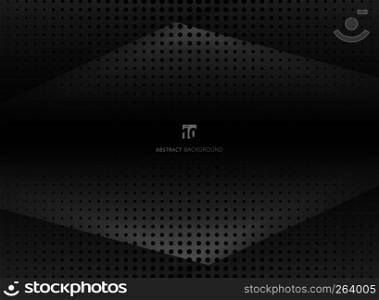 Abstract design halftone black and gray background. Decorative website layout or poster, banner, brochure, print, ad. Vector illustration