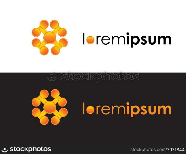 Abstract Design Logo element. Vector orange color logo sign, icon, logotype