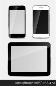 Abstract Design Mobile Phone and Tablet PC. Vector Illustration
