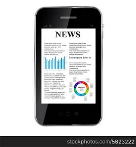 Abstract design mobile phone with news concept. vector illustration..