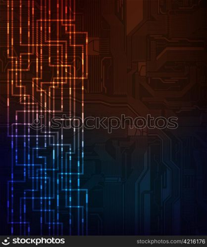 Abstract design modern technology theme banner with detailed circuit pattern. eps10 vector.