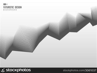 Abstract design of gray line pattern zig zag template background. Use for ad, poster, template, print, book. illustration vector eps10