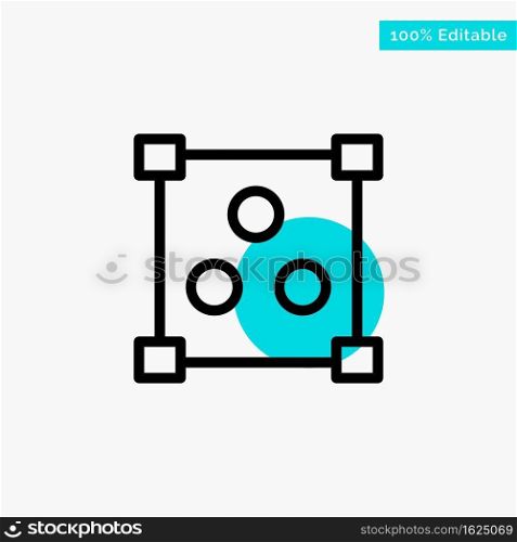 Abstract, Design, Online turquoise highlight circle point Vector icon