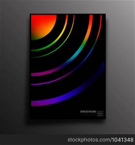 Abstract design poster with colorful gradient circular lines for flyer, brochure cover, vintage typography, background or other printing products. Vector illustration.. Abstract design poster with colorful gradient circular lines for flyer, brochure cover, vintage typography, background or other printing products. Vector illustration