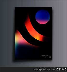 Abstract design poster with colorful gradient shapes for flyer, brochure cover, vintage typography, background or other printing products. Vector illustration.. Abstract design poster with colorful gradient shapes for flyer, brochure cover, vintage typography, background or other printing products. Vector illustration